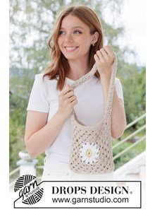 Gehaakte tas met madeliefjes en granny squares