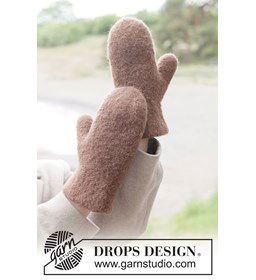 Dikke gevilte wanten breien met wol en alpaca gemaakt van Breinaalden zonder knop