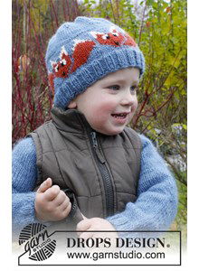 Gebreide muts met vossenpatroon 