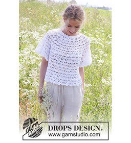 Damesshirt met vlindermouwen gemaakt van Drops Muskat