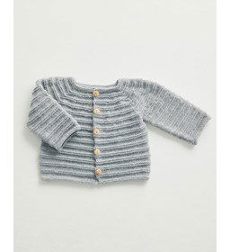 Babyvest Blaise in ribbel en tricot gemaakt van Phildar Phil Lambswool 51
