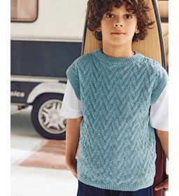 Spencer met fantasiesteek gemaakt van Phildar Phil Coton 3