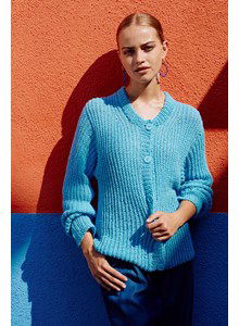 Damesvest Silent Time met ronde hals en knoopsluiting