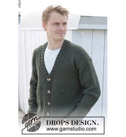 Herenvest met V-hals gemaakt van Drops Nepal