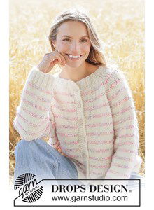 Oversized gebreid vest met strepen en punnikrand