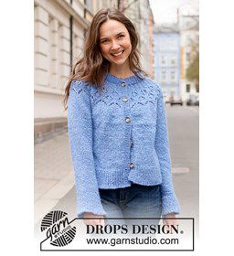 Damesvest met aansluitende ronde halsboord gemaakt van knopen