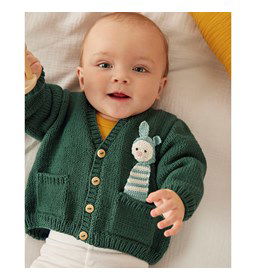 Babyvestje met konijn gemaakt van Phildar Phil Ecocoton
