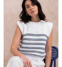 mouwloze damestrui Leontina met ronde halslijn