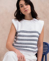 mouwloze damestrui Leontina met ronde halslijn