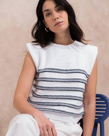 mouwloze damestrui Leontina met ronde halslijn