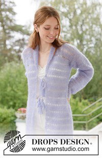 Lang gehaakt vest met kantpatroon in alpaca zijde