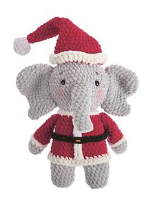 Knuffel olifant verkleed als kerstman 