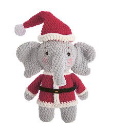 Knuffel olifant verkleed als kerstman 