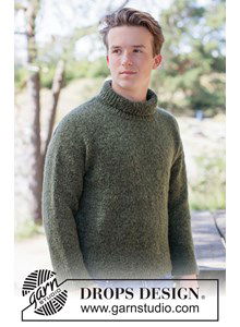 Gebreide trui met kantpatroon in Alpaca en Kid-Silk