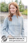 Breipatroon damestrui River Dream Sweater met ronde pas en kabelpatroon van andere kant