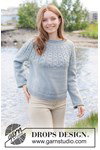 Breipatroon damestrui River Dream Sweater met ronde pas en kabelpatroon van andere kant