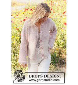 Damesvest Dusky Rose Cardigan gemaakt van Drops Air