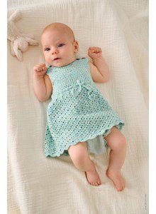 mouwloos baby jurkje met waaierpatroon
