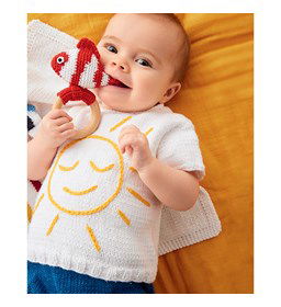 T-shirt voor baby met zonnetje gemaakt van Phildar Phil Love Coton