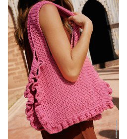 tas met ruches gemaakt van Naaiartikelen