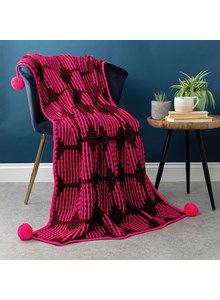 Zonnevlekkendeken met pompons