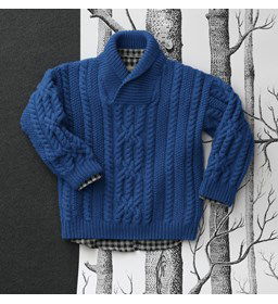 Trui voor jongens met brede halsboord