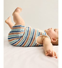 gestreepte combishort Lubin gemaakt van knopen