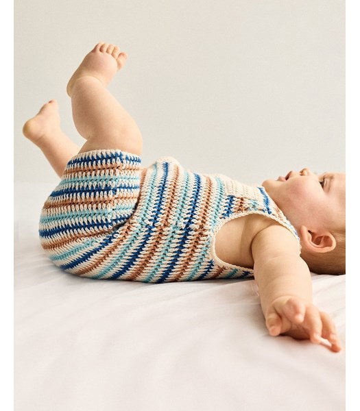 Haakpatroon gestreepte combishort Lubin