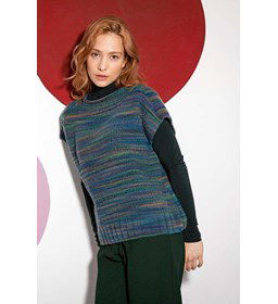 Dames spencer met ronde hals gemaakt van Lang Yarns Reina