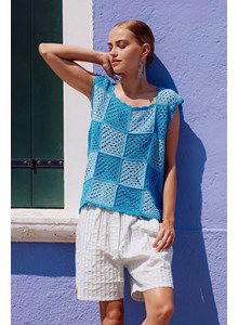 Damesshirt Laid-Back met geschulpte randen