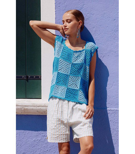 Haakpatroon Damesshirt Laid-Back met geschulpte randen