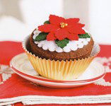 Vilt patroon Kerstcupcake
