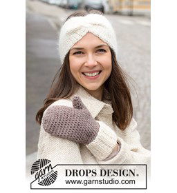 Hoofdband en wanten gemaakt van Drops Alaska