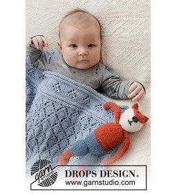 Baby deken gemaakt van Drops Merino extra fine