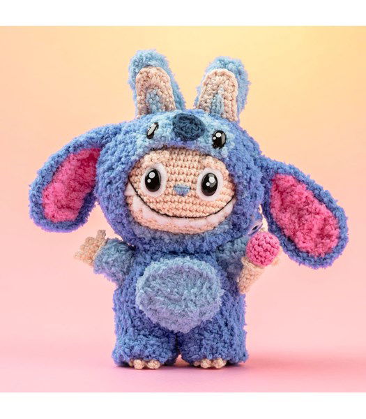 Haakpatroon blauw alien monsterpakje