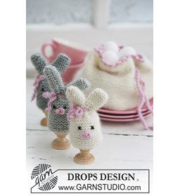 eierwarmer en eiermand  gemaakt van Drops Kid Silk