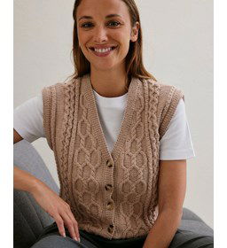 Mouwloos vest gemaakt van Phildar Phil Lambswool 51