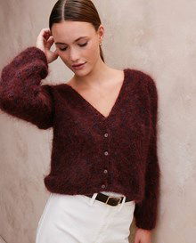 Harig damesvest met knoopsluiting 