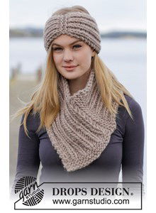 Gebreide hoofdband en halswarmer