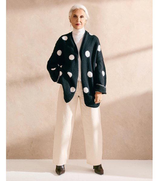 Breipatroon vest met dots