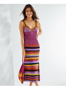 Zomerse damesjurk met gestreepte schouderbanden