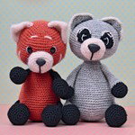 Haakpatroon Knuffel panda en wasbeer
