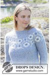 Breipatroon damestrui Blue Bloom met bloemenpatroon van andere kant