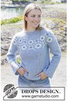 Breipatroon damestrui Blue Bloom met bloemenpatroon van andere kant