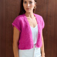 Mouwloos vest van mohair garen