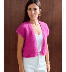 Mouwloos vest van mohair garen gemaakt van Phildar Phil Chic