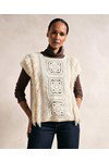 Haakpatroon trui met granny squares en franjes van andere kant