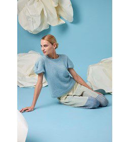 Damestrui Olea, met korte geluste pofmouw gemaakt van Lang Yarns Lace