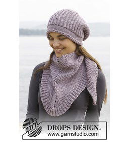 Gebreide muts en sjaal gemaakt van Drops Big Merino