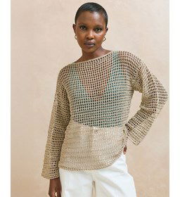 Gehaakte damestrui in netpatroon gemaakt van Handwerk accesoires